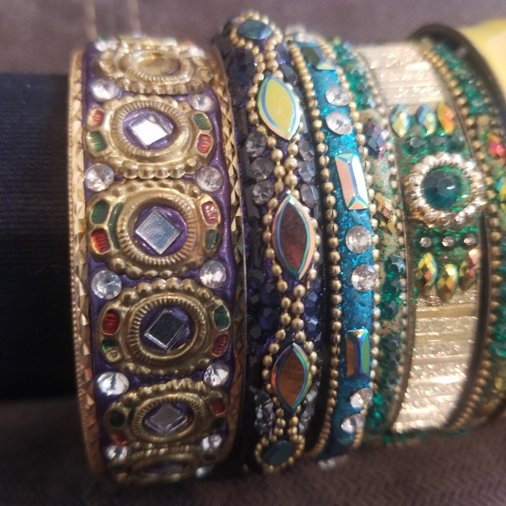 Multi Colored Bangles Exotic Bracelets Spring Summer - Picture 7 of 9